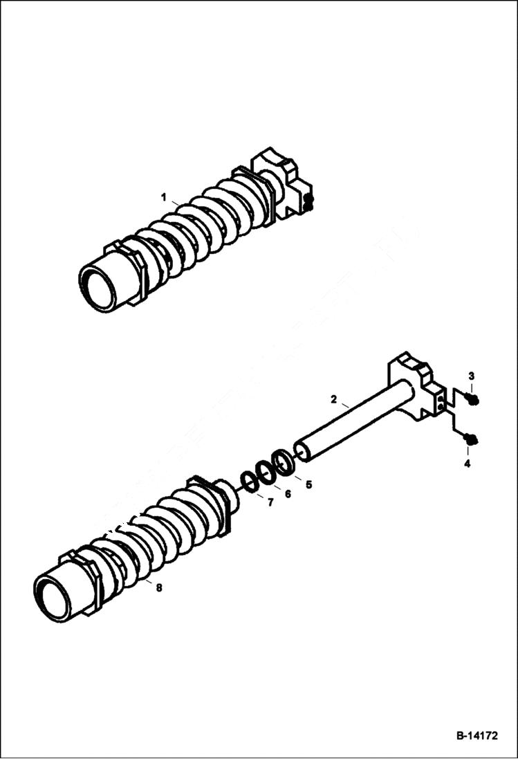 Схема запчастей Bobcat 331 - RECOIL SPRING (Rubber Track) UNDERCARRIAGE