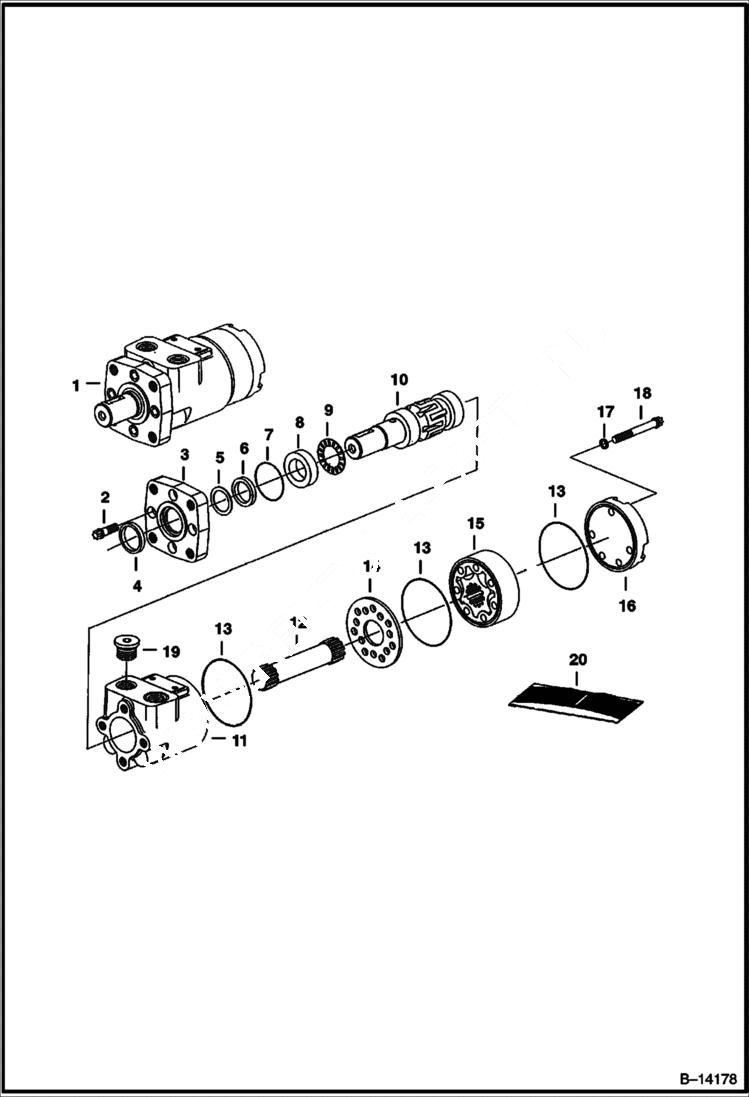 Схема запчастей Bobcat STUMP GRINDER - STUMP GRINDER (Sideshift Motor) (Eaton) (SG50 702100101 - 00371) Loader