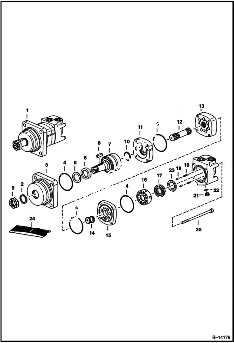 Схема запчастей Bobcat STUMP GRINDER - STUMP GRINDER (Drive Motor) (SG25 8793) Loader