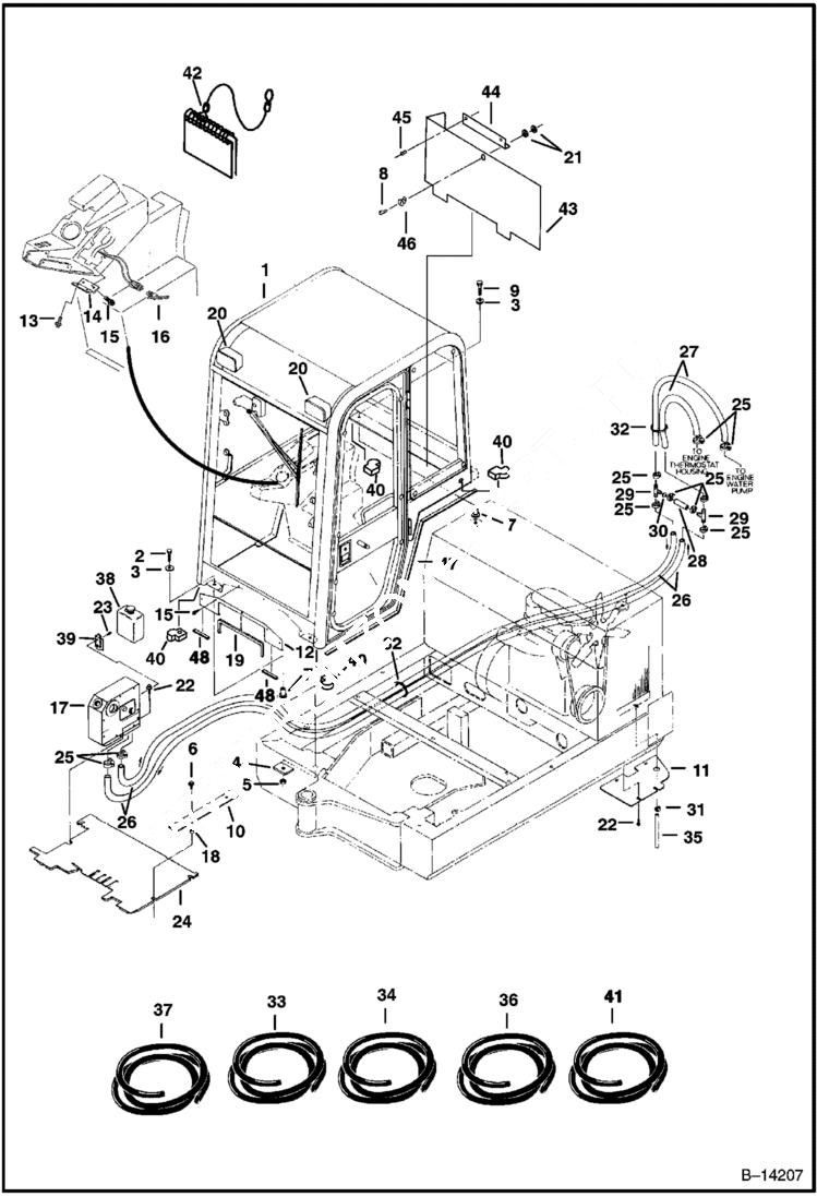 Схема запчастей Bobcat 320 - CAB & MOUNTING MAIN FRAME