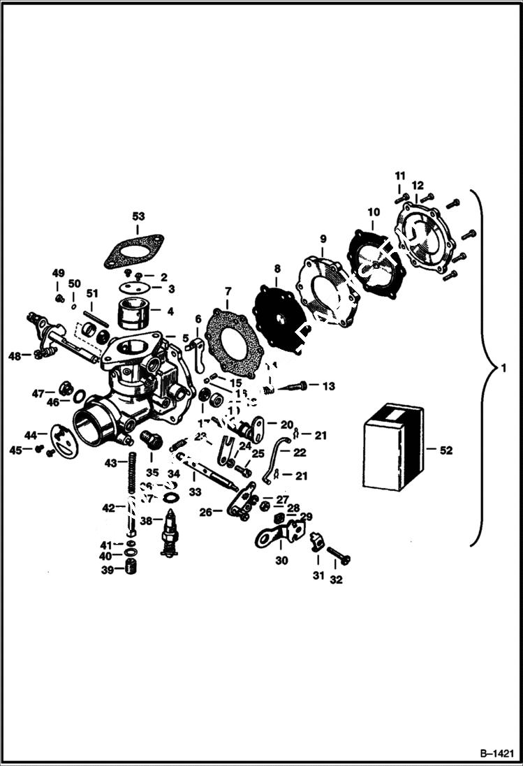 Схема запчастей Bobcat 600s - CARBURETOR Zenith No. GO-12720 ACCESSORIES & OPTIONS