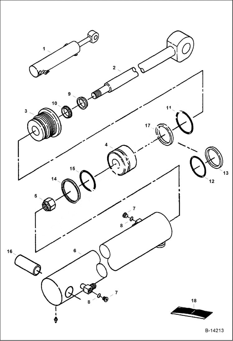 Схема запчастей Bobcat 320 - BOOM CYLINDER (S/N 511721116 & Above) HYDRAULIC SYSTEM