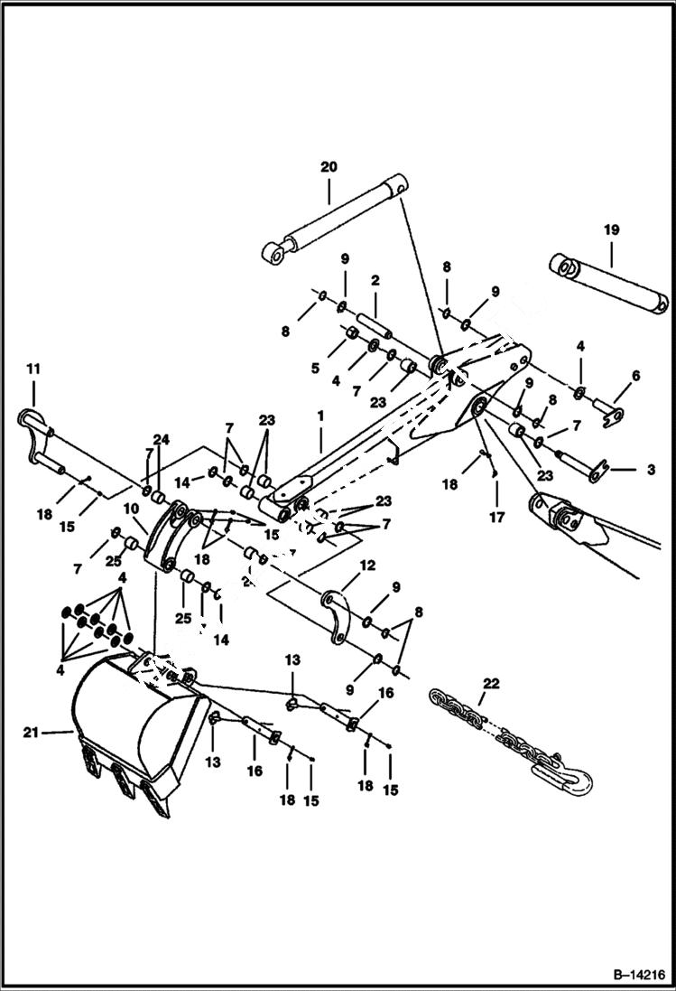 Схема запчастей Bobcat 320 - ARM (S/N 511721116 & Above) WORK EQUIPMENT