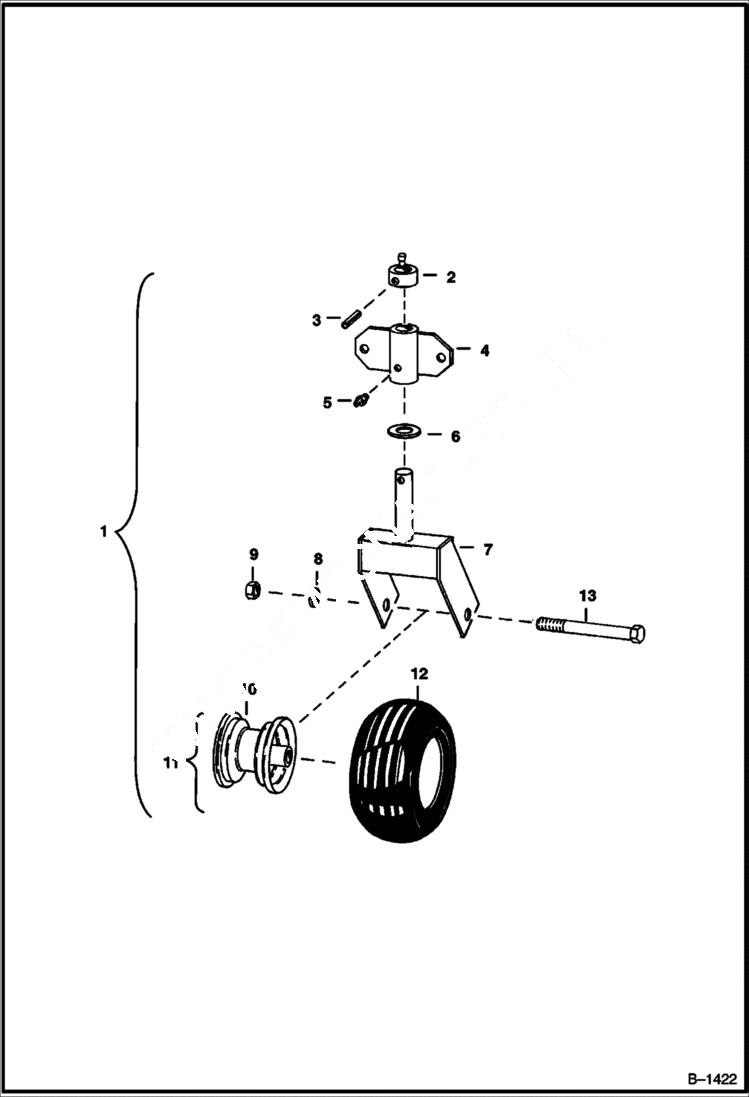 Схема запчастей Bobcat FLAIL MOWER - FLAIL MOWER (Caster Wheel) Loader