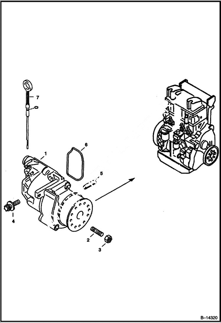 Схема запчастей Bobcat 800s - OIL PUMP POWER UNIT