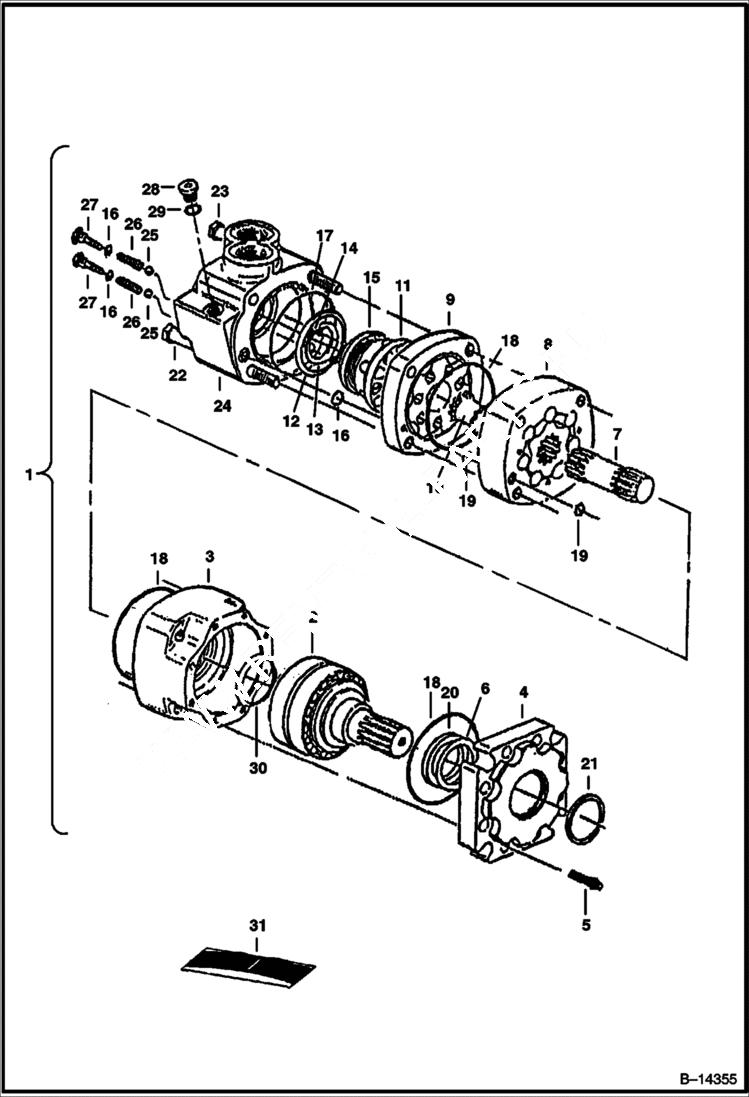 Схема запчастей Bobcat 5600 - HYDRAULIC MOTOR (PTO Kit) ACCESSORIES & OPTIONS