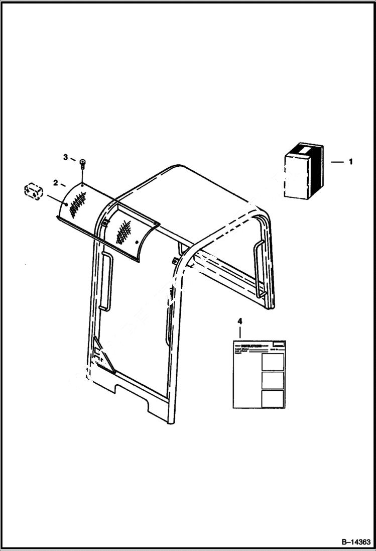 Схема запчастей Bobcat 320 - RAINGUARD KIT (ROPS Canopy) ACCESSORIES & OPTIONS