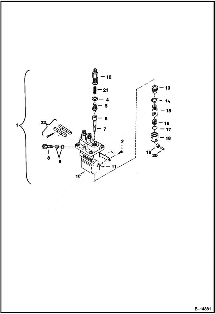 Схема запчастей Bobcat 325 - INJECTION PUMP (Tier I engine) POWER UNIT