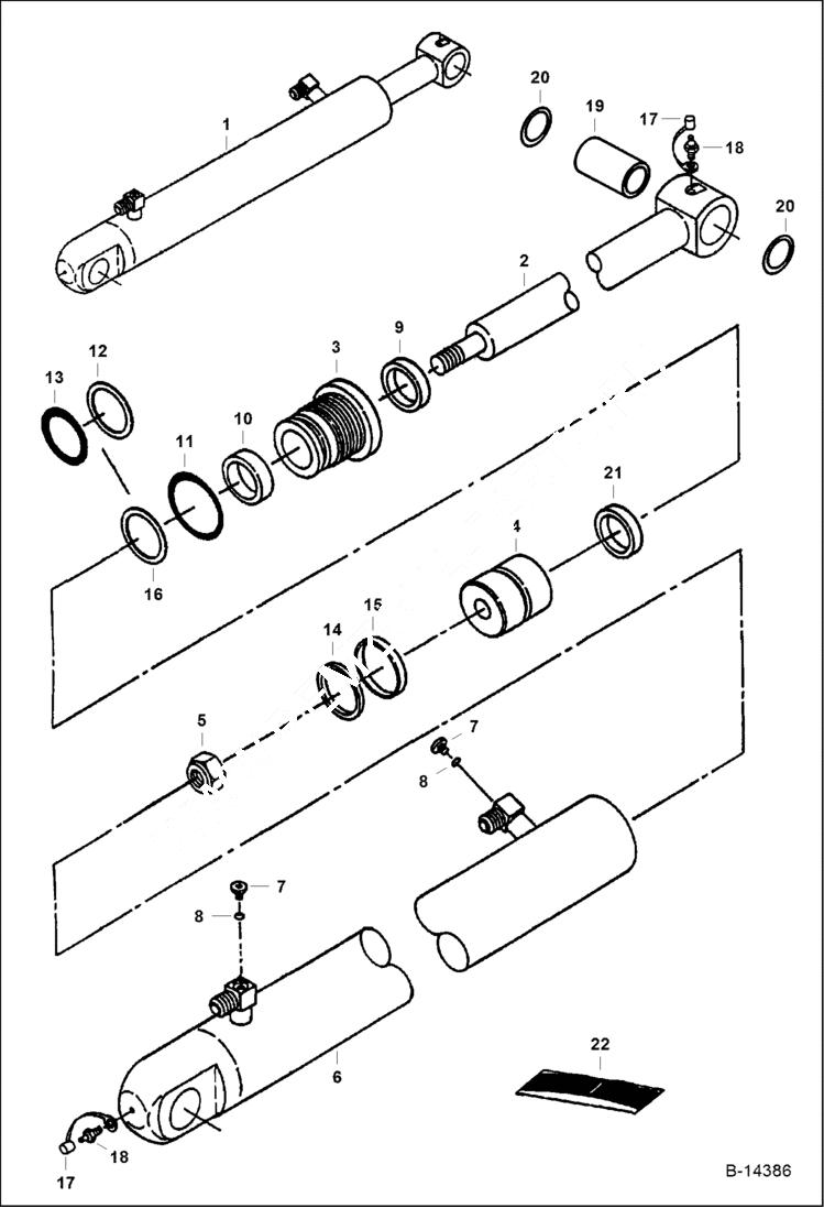 Схема запчастей Bobcat 325 - ARM CYLINDER HYDRAULIC SYSTEM