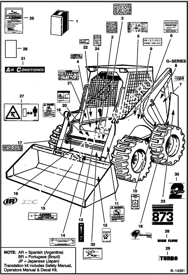 Схема запчастей Bobcat 800s - DECALS ACCESSORIES & OPTIONS