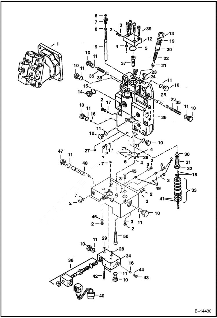 Схема запчастей Bobcat Articulated Loaders - HYDROSTATIC MOTOR (Sundstrand - End Cap Group) HYDROSTATIC SYSTEM