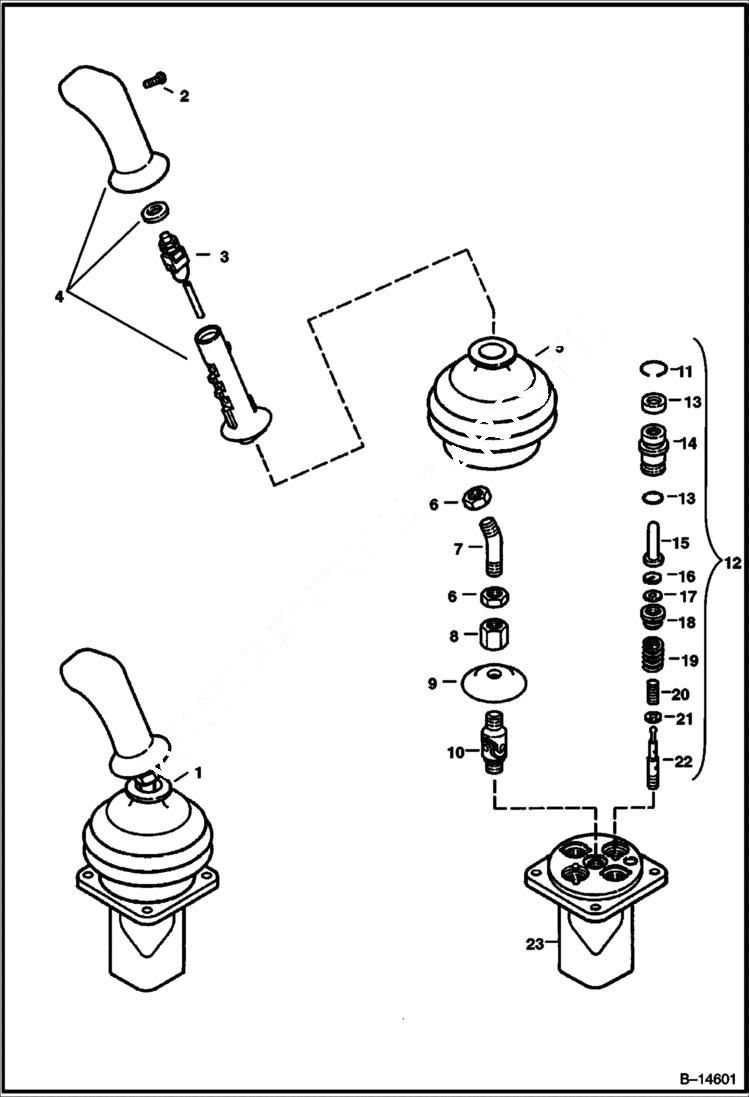 Схема запчастей Bobcat 341 - L.H. JOYSTICK CONTROLS HYDRAULIC SYSTEM