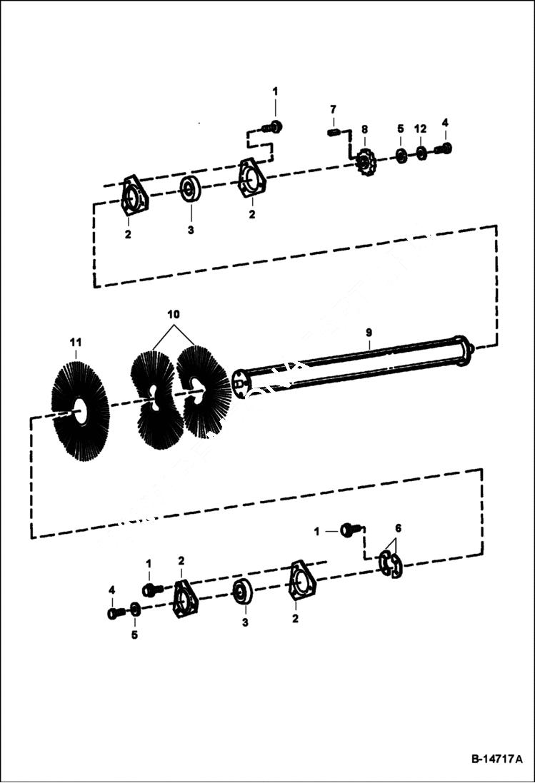Схема запчастей Bobcat SWEEPER - SWEEPER (Brushes With Convoluted Sections) (Two Piece End Caps) (60) Loader