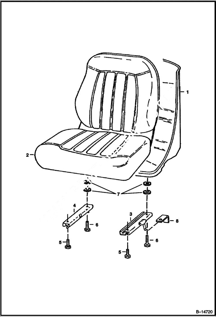 Схема запчастей Bobcat Articulated Loaders - SEAT MAIN FRAME