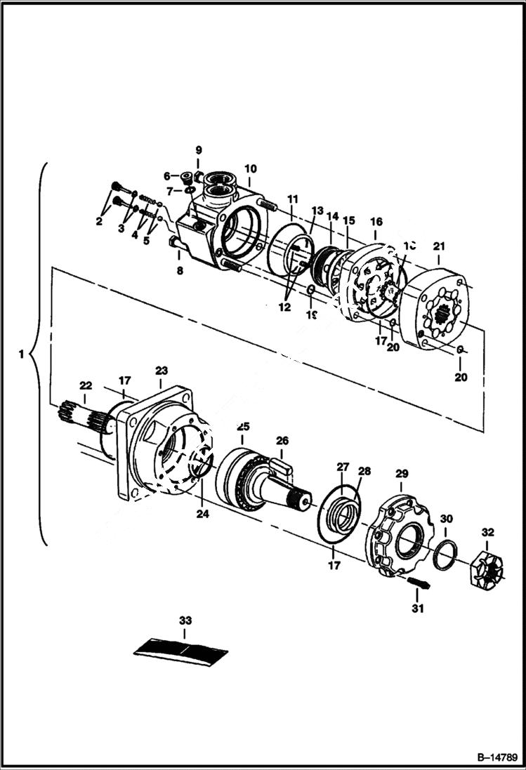 Схема запчастей Bobcat PLANERS - PLANER (Hydrostatic Motor) (Standard Flow Planer) (178100101 & Above) Loader