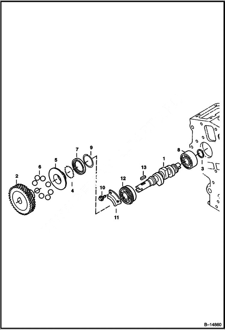 Схема запчастей Bobcat Mini Tracks Loaders - FUEL CAMSHAFT (Kubota D722-EB-BC-4) (Tier I) (S/N 5236 11001 & Above, 5237 11001 & Above) POWER UNIT