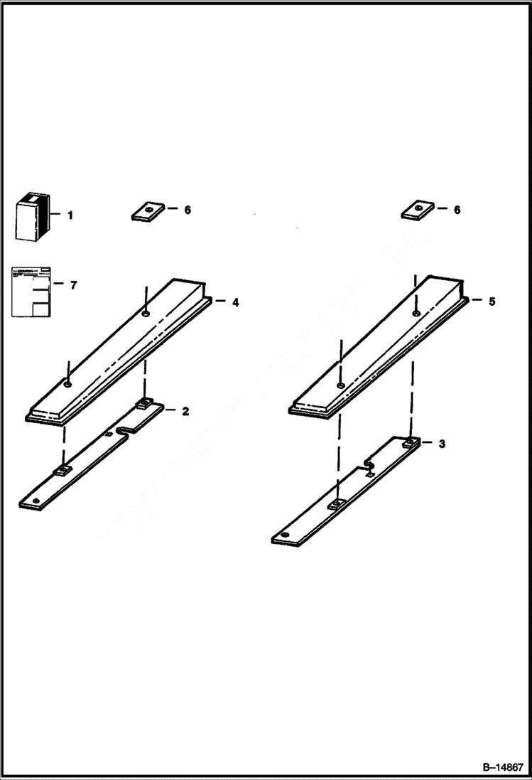 Схема запчастей Bobcat 900s - EUROPEAN ACCESSORIES (Seat Rail Cover - Grammer Suspension Seat) ACCESSORIES & OPTIONS