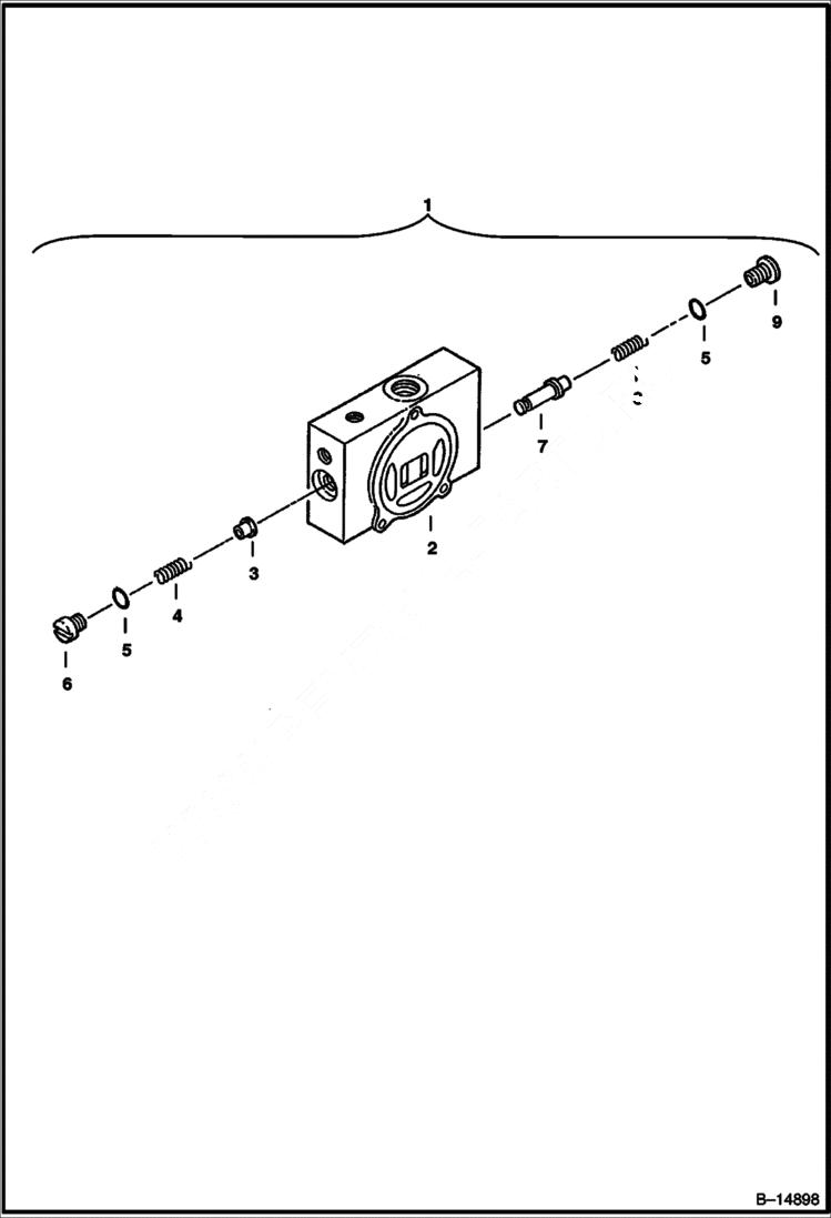 Схема запчастей Bobcat 322 - VALVE SECTION (Utility Block) HYDRAULIC SYSTEM