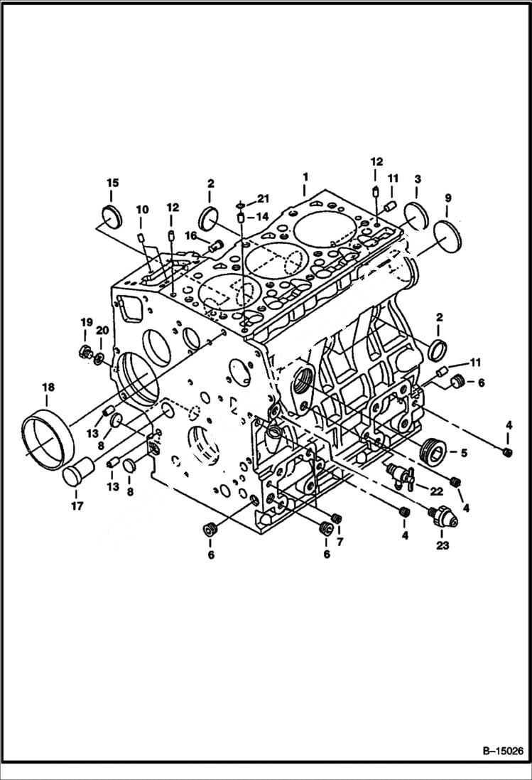 Схема запчастей Bobcat 400s - CRANKCASE (S/N 522211001 & Above, 522111001 & Above) POWER UNIT