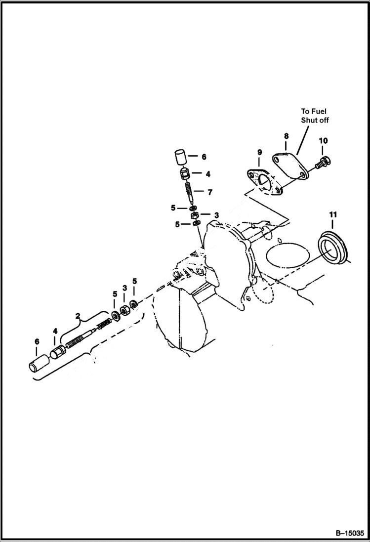 Схема запчастей Bobcat 500s - ENGINE STOP LEVER POWER UNIT