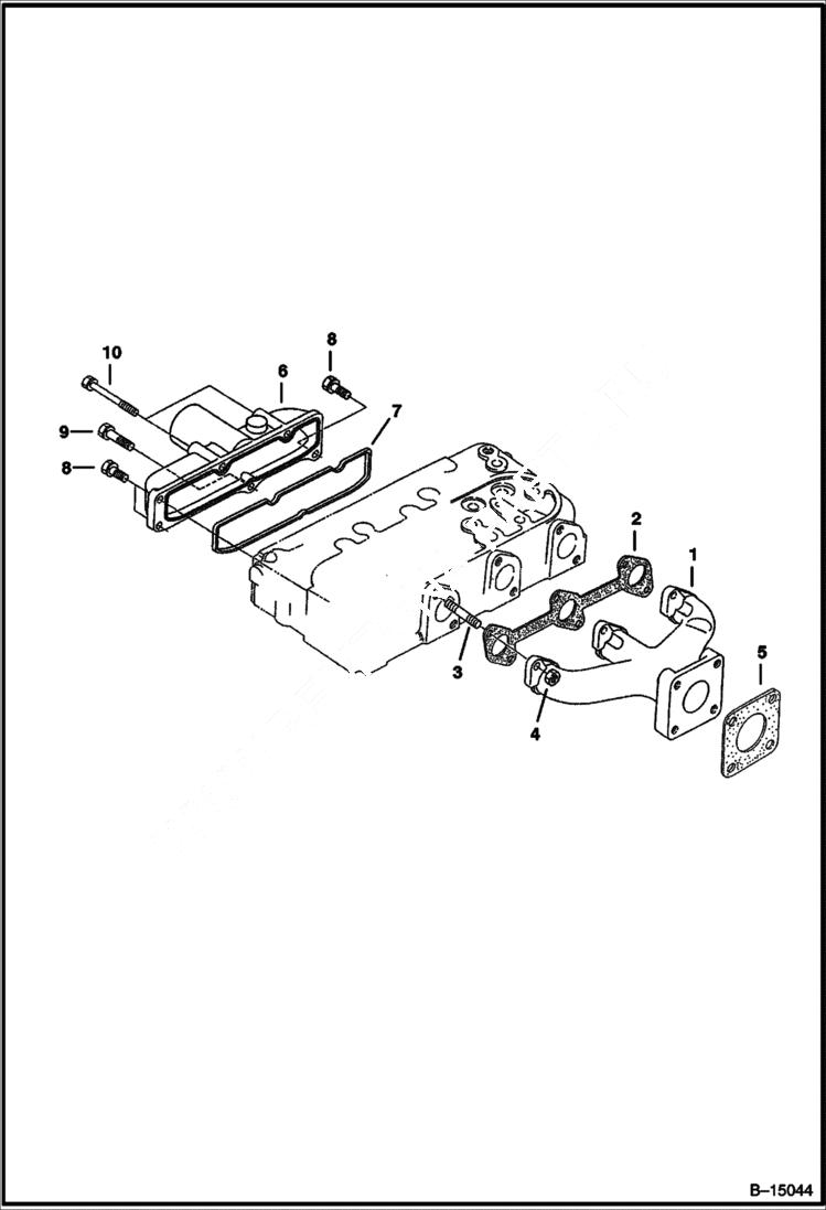 Схема запчастей Bobcat 500s - INTAKE & EXHAUST MANIFOLDS POWER UNIT