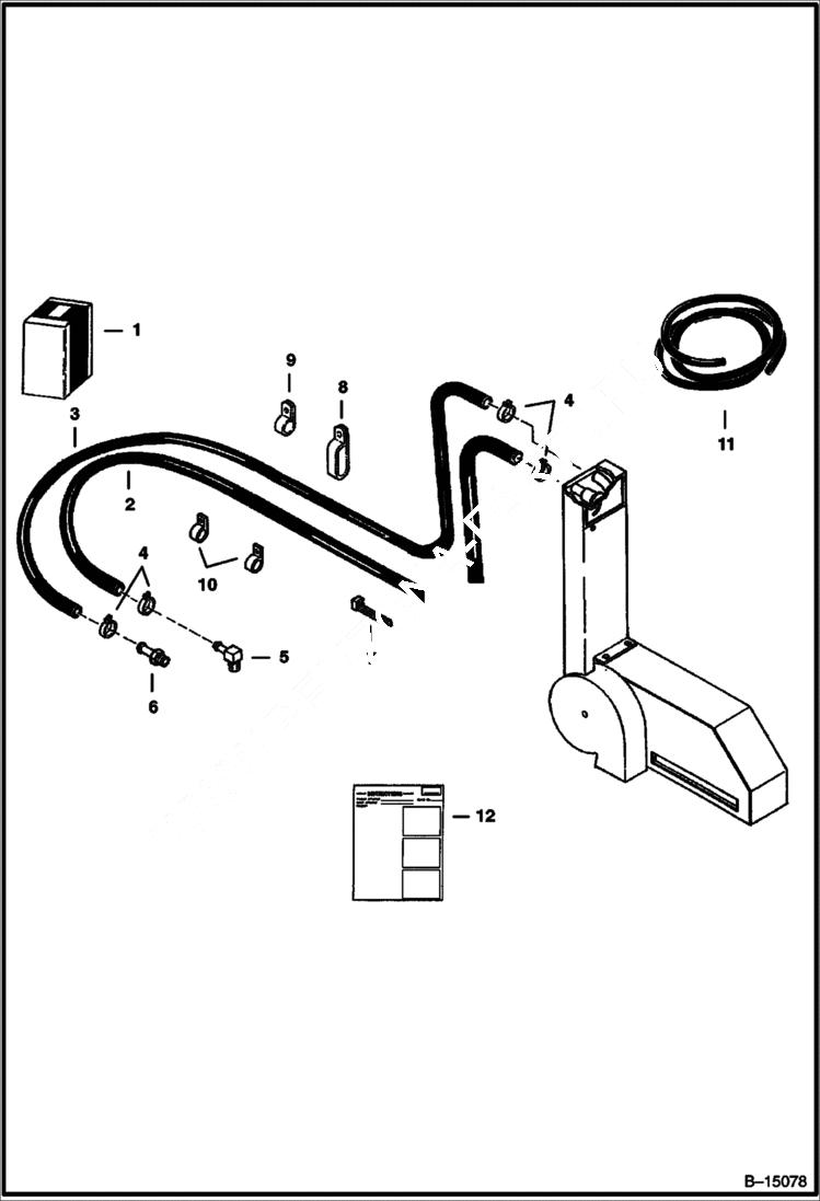 Схема запчастей Bobcat 900s - HEATER PLUMBING KIT (Fresh Air) ACCESSORIES & OPTIONS