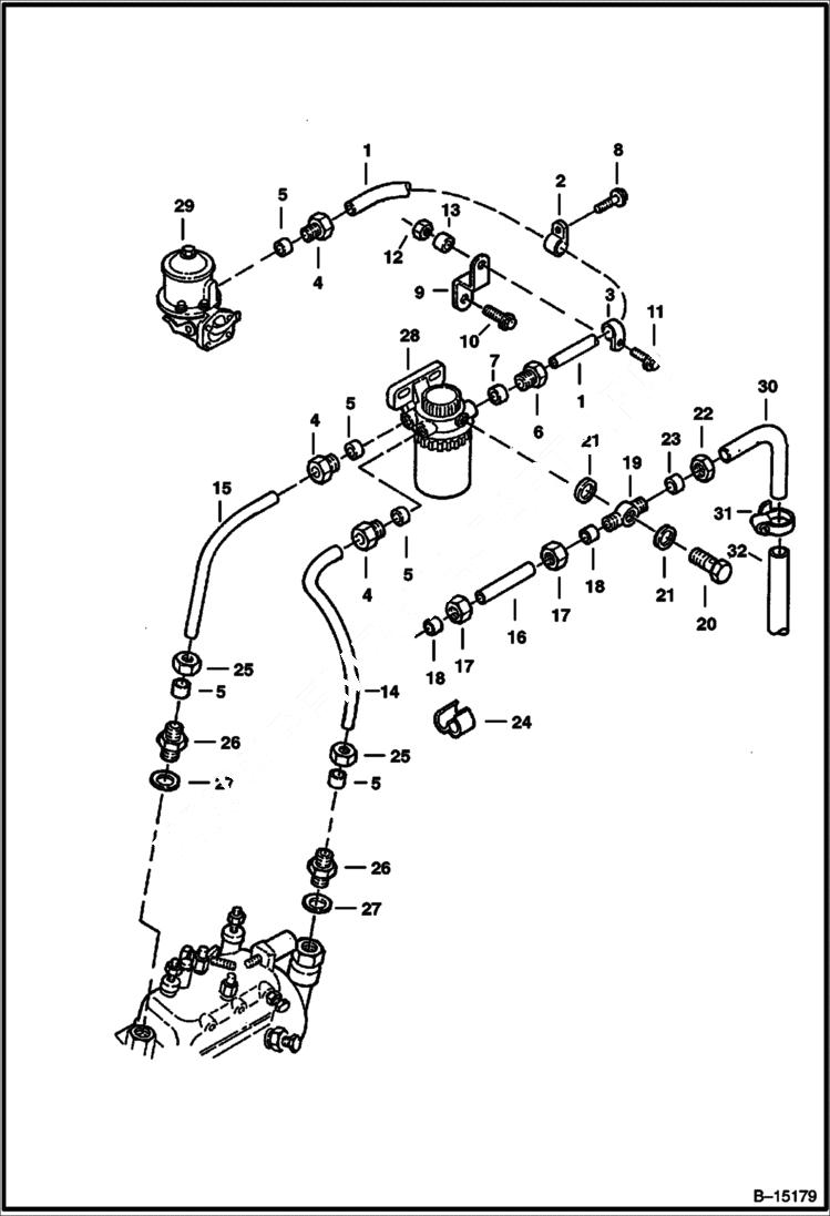 Схема запчастей Bobcat 900s - FUEL FILTER POWER UNIT