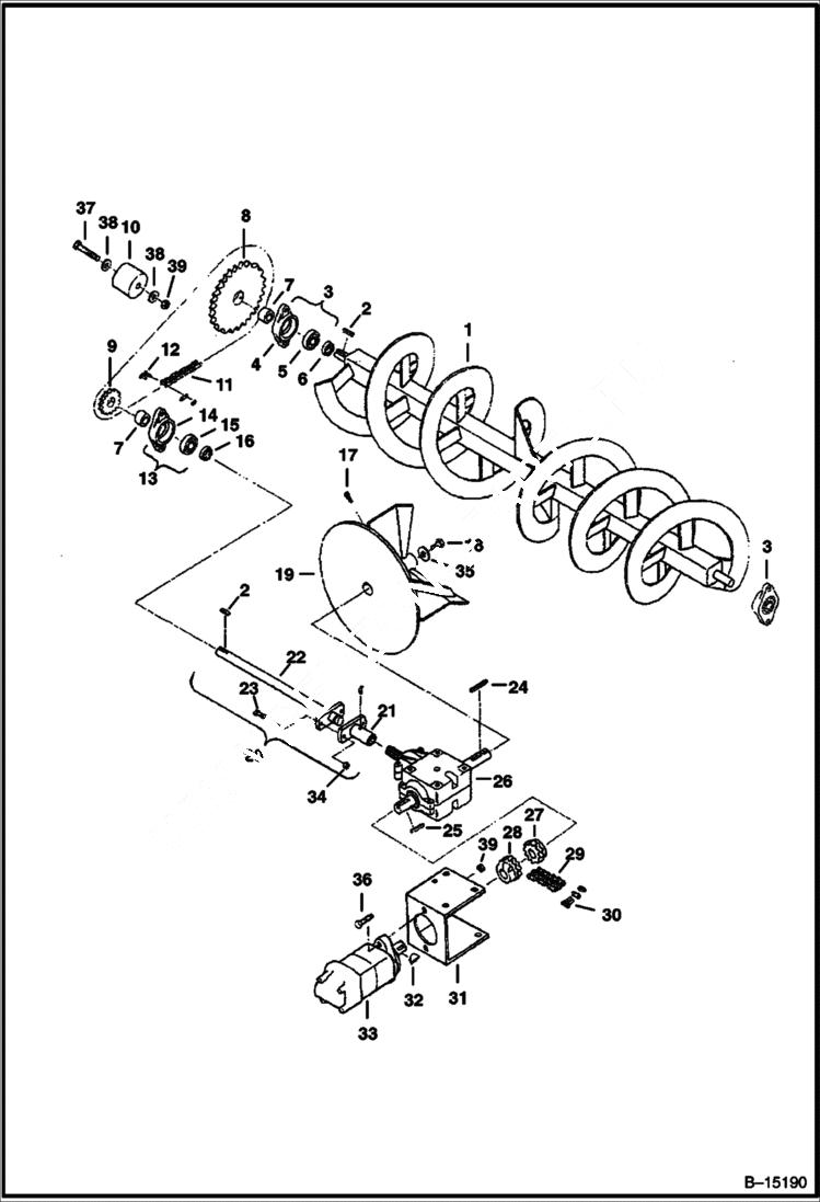 Схема запчастей Bobcat SNOWBLOWER - 1812 SNOWBLOWER (Fan & Auger) Loader