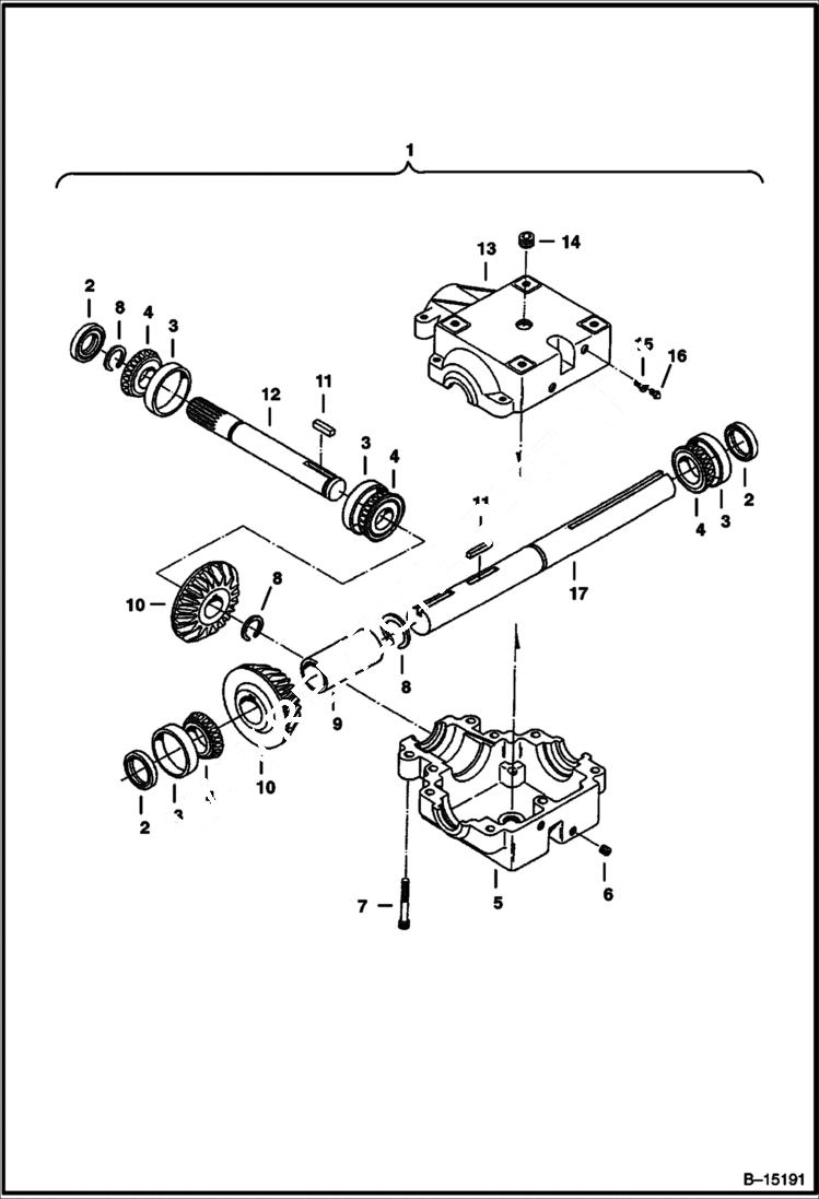 Схема запчастей Bobcat SNOWBLOWER - 1812 SNOWBLOWER (Gearbox) Loader