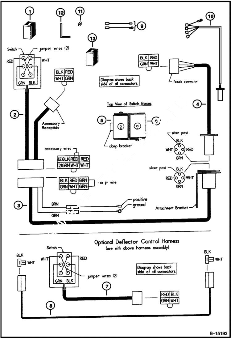 Схема запчастей Bobcat SNOWBLOWER - 1812 SNOWBLOWER (Electrical Circuitry) (For Loaders Without Attachment Control Kit) Loader