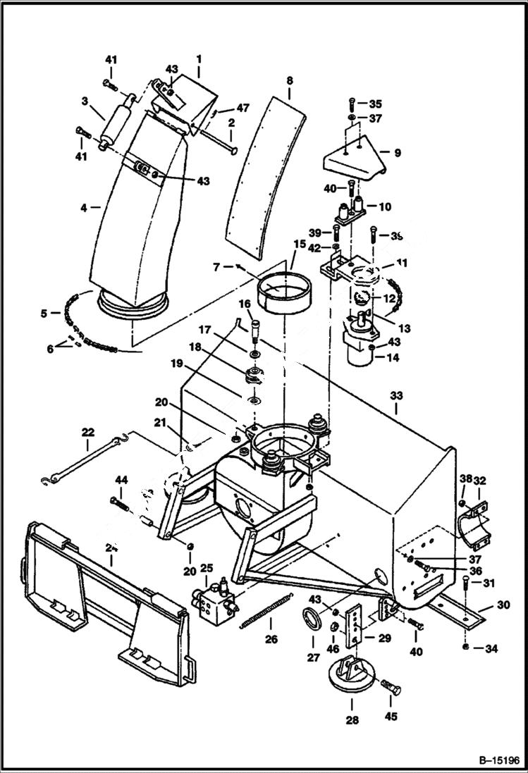 Схема запчастей Bobcat SNOWBLOWER - 2118 & 2418 SNOWBLOWER (Main Frame) Loader