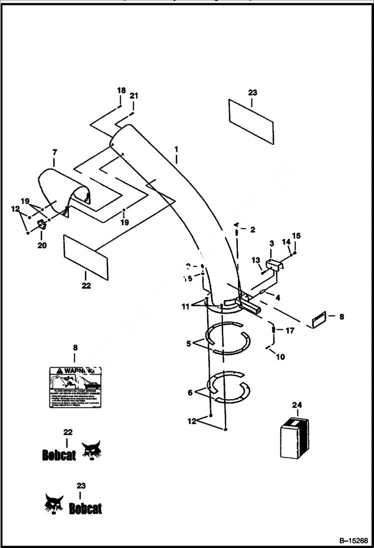 Схема запчастей Bobcat CHIPPER - 8A CHIPPER Chute Assembly Loader