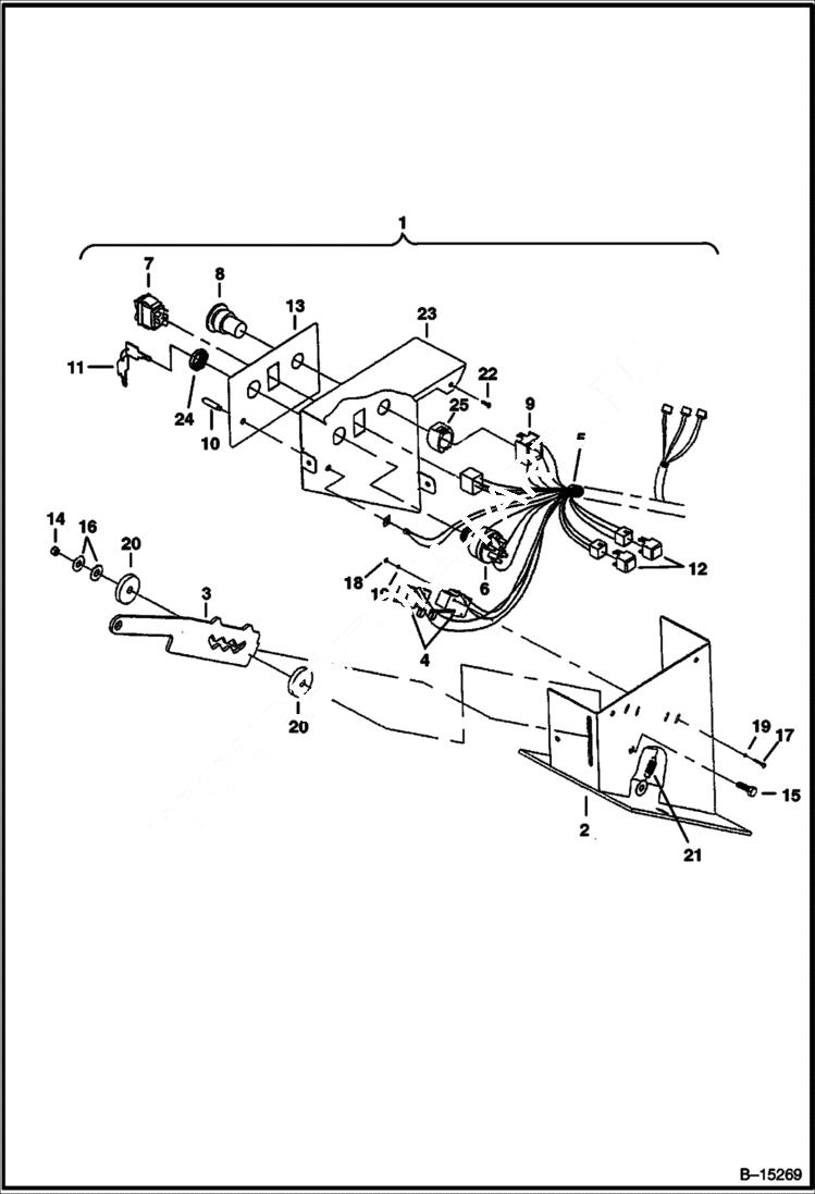 Схема запчастей Bobcat CHIPPER - 8A CHIPPER Control Box Assy - S/N 7395 00163 & Below Loader