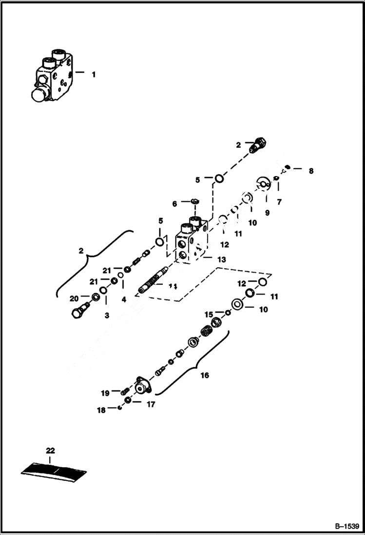 Схема запчастей Bobcat 600s - LIFT CONTROL SECTION HYDRAULIC SYSTEM