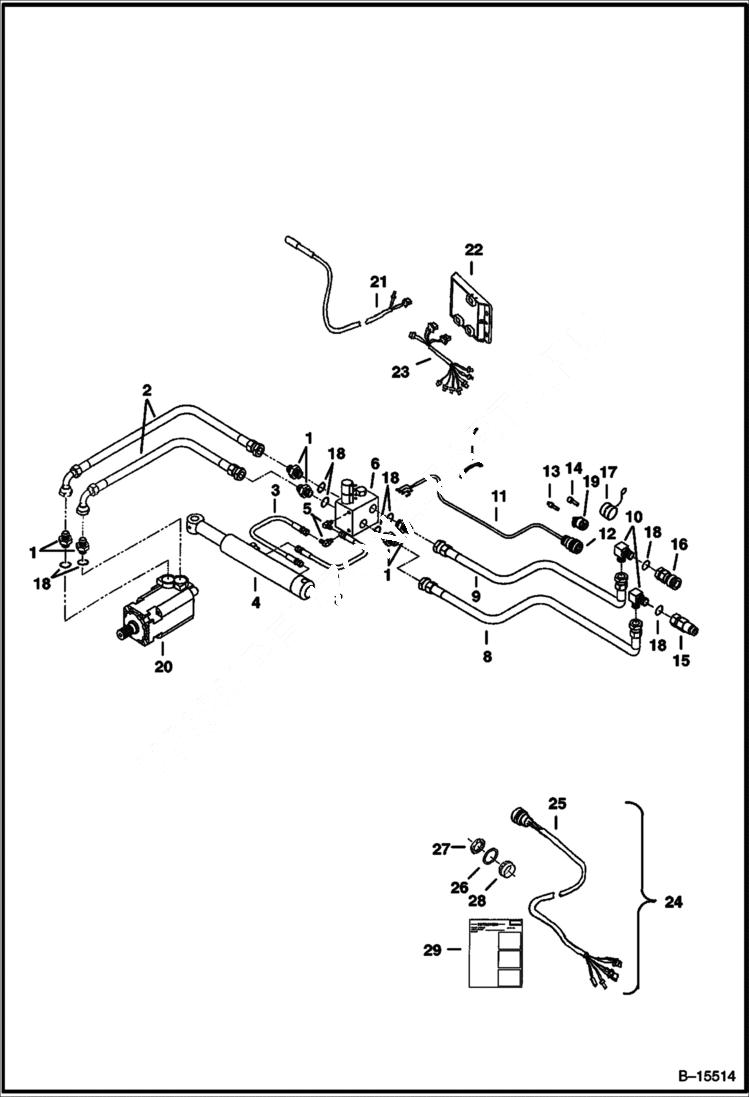 Схема запчастей Bobcat POWER RAKE - POWER RAKE (Hydraulic & Electrical) (72 925100553 & Above) Loader