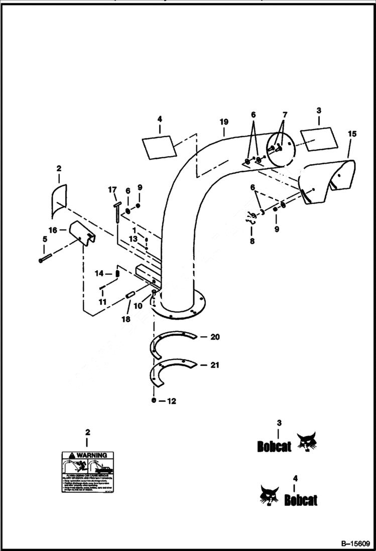 Схема запчастей Bobcat CHIPPER - 5A CHIPPER Chute Assembly Loader