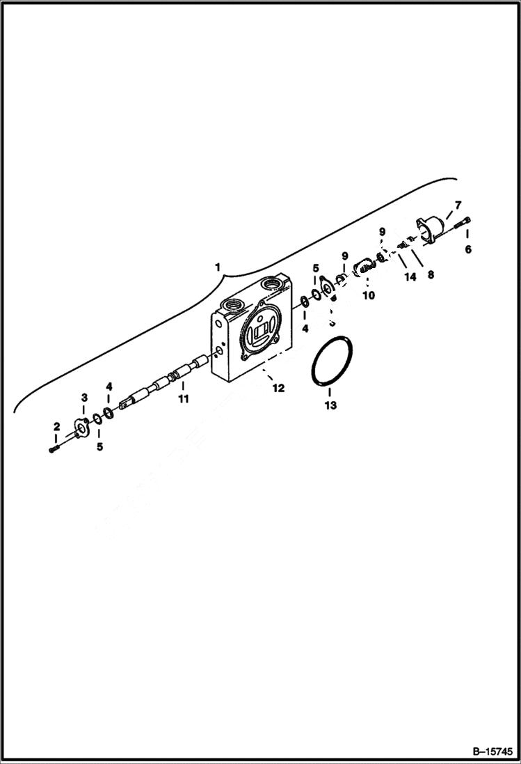 Схема запчастей Bobcat 322 - VALVE SECTION (L.H. Travel) (S/N 223812346 & Below, 223514376 & Below) HYDRAULIC SYSTEM