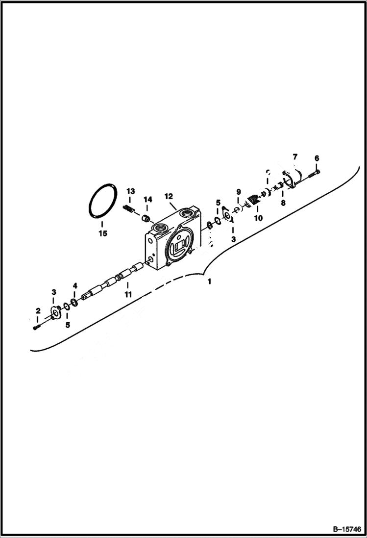 Схема запчастей Bobcat 322 - VALVE SECTION (Blade) (S/N 223812346 & Below, 223514376 & Below) HYDRAULIC SYSTEM