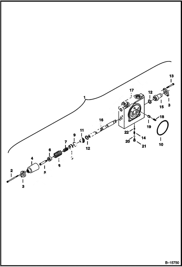 Схема запчастей Bobcat 320 - VALVE SECTION (Bucket) (S/N 223812346 & Below, 223514376 & Below) HYDRAULIC SYSTEM