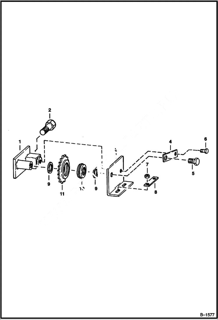 Схема запчастей Bobcat 800s - IDLER ASSEMBLY (S/N 13999 & Below) DRIVE TRAIN