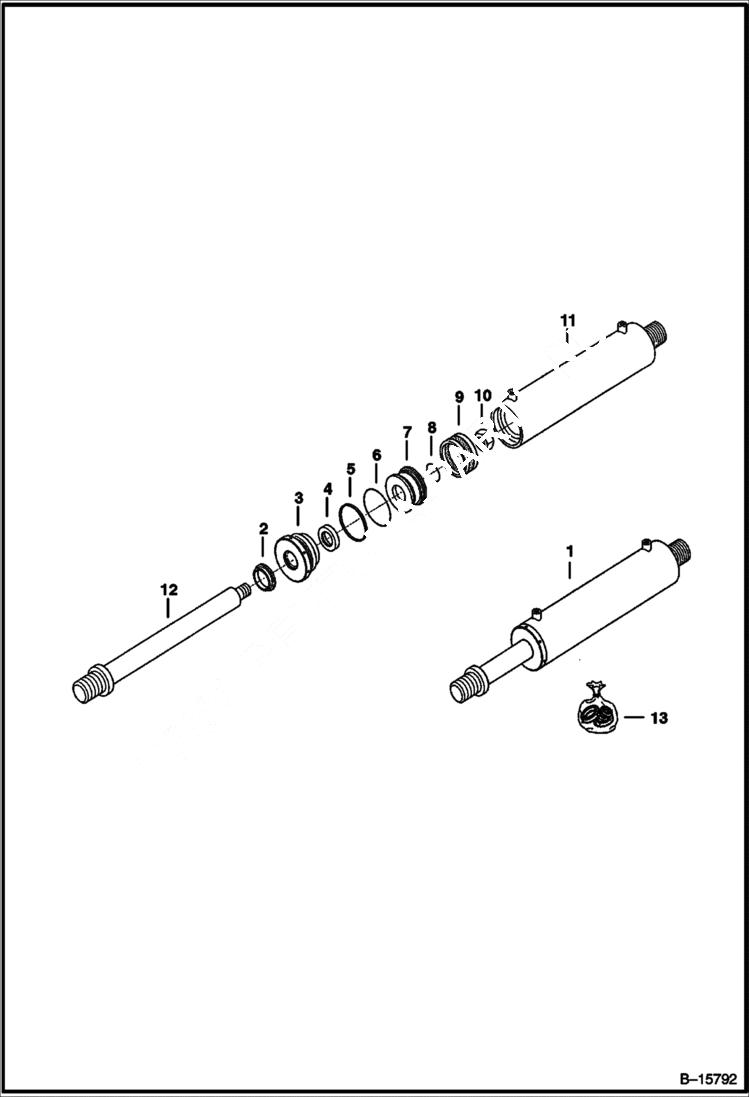 Схема запчастей Bobcat PLANERS - PLANER (Side Shift Cylinder) (40 991400101 - 01035) Loader