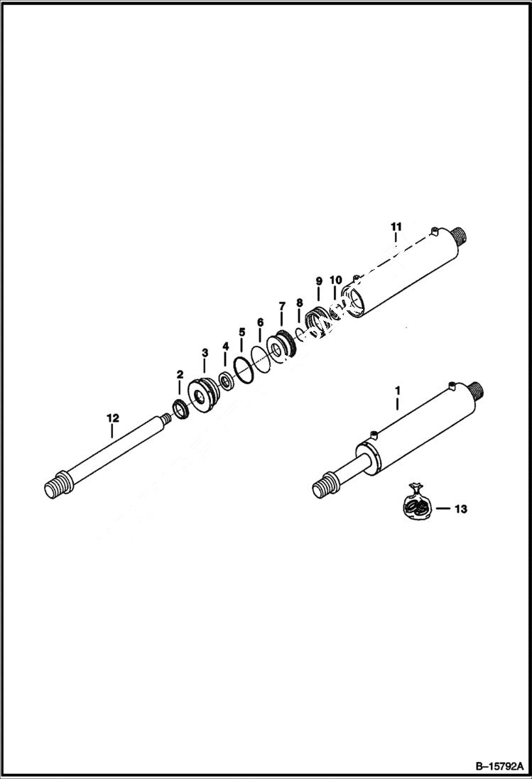 Схема запчастей Bobcat WHEEL SAWS - WHEEL SAW (Side Shift Cylinder) (WS18 991800101 & Above) (WS24 991900101 & Above) Loader