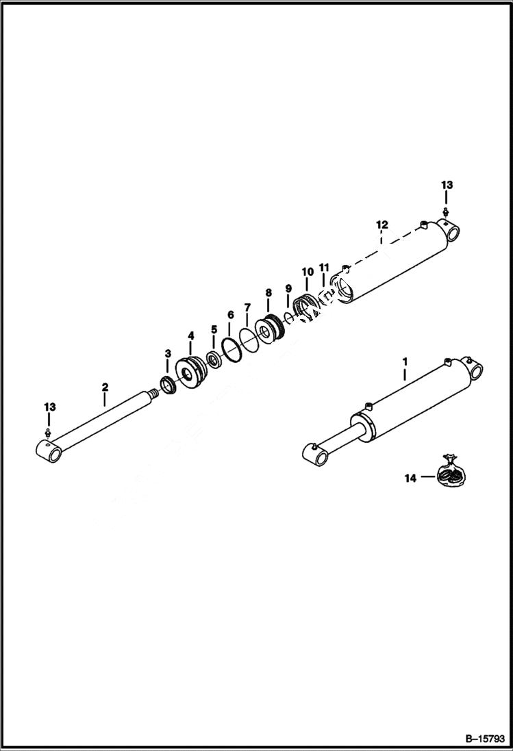 Схема запчастей Bobcat PLANERS - PLANER (Depth Control Cylinder) (40 9914) Loader