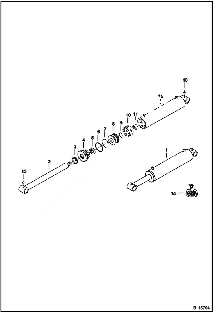 Схема запчастей Bobcat PLANERS - PLANER (Tilt Cylinder) (40 991400101 - 01035) Loader