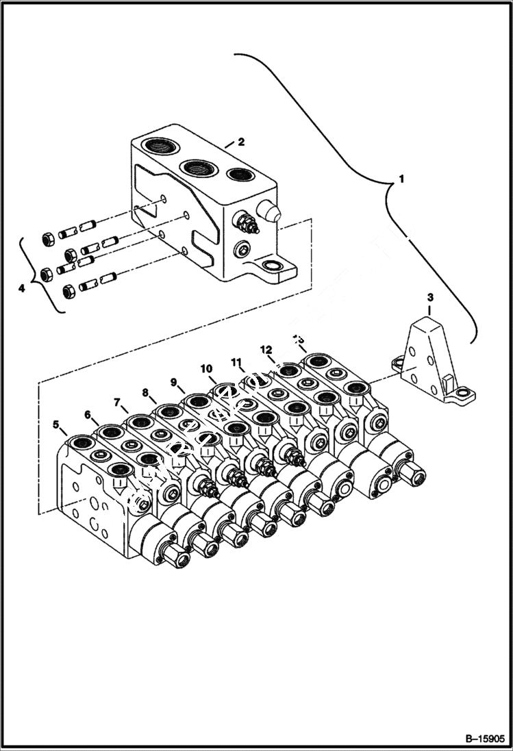 Схема запчастей Bobcat 337 - CONTROL VALVE HYDRAULIC SYSTEM