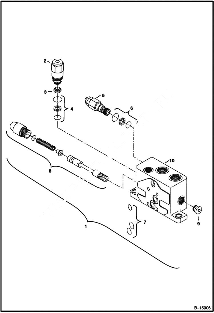 Схема запчастей Bobcat 337 - CONTROL VALVE (Inlet Section) HYDRAULIC SYSTEM