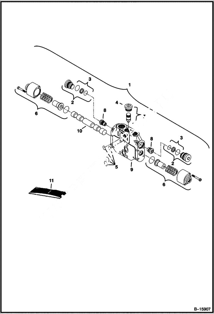 Схема запчастей Bobcat 337 - CONTROL VALVE (Left Travel Section) HYDRAULIC SYSTEM