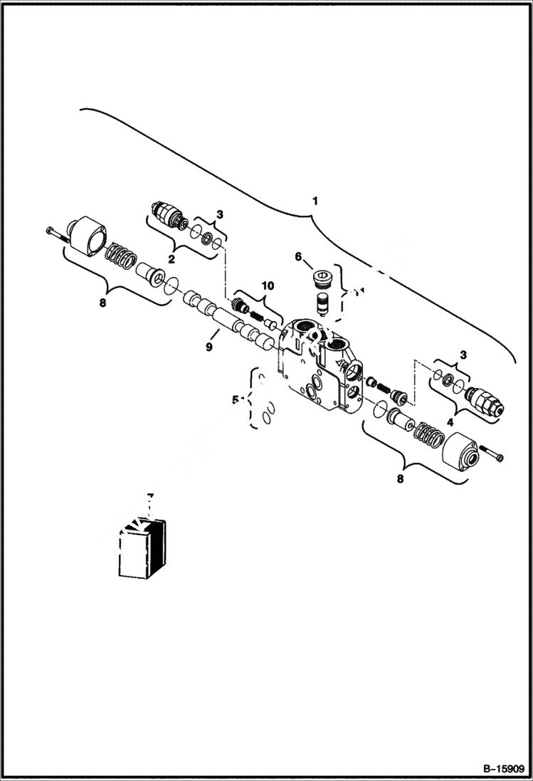 Схема запчастей Bobcat 337 - CONTROL VALVE (Auxiliary Section) HYDRAULIC SYSTEM