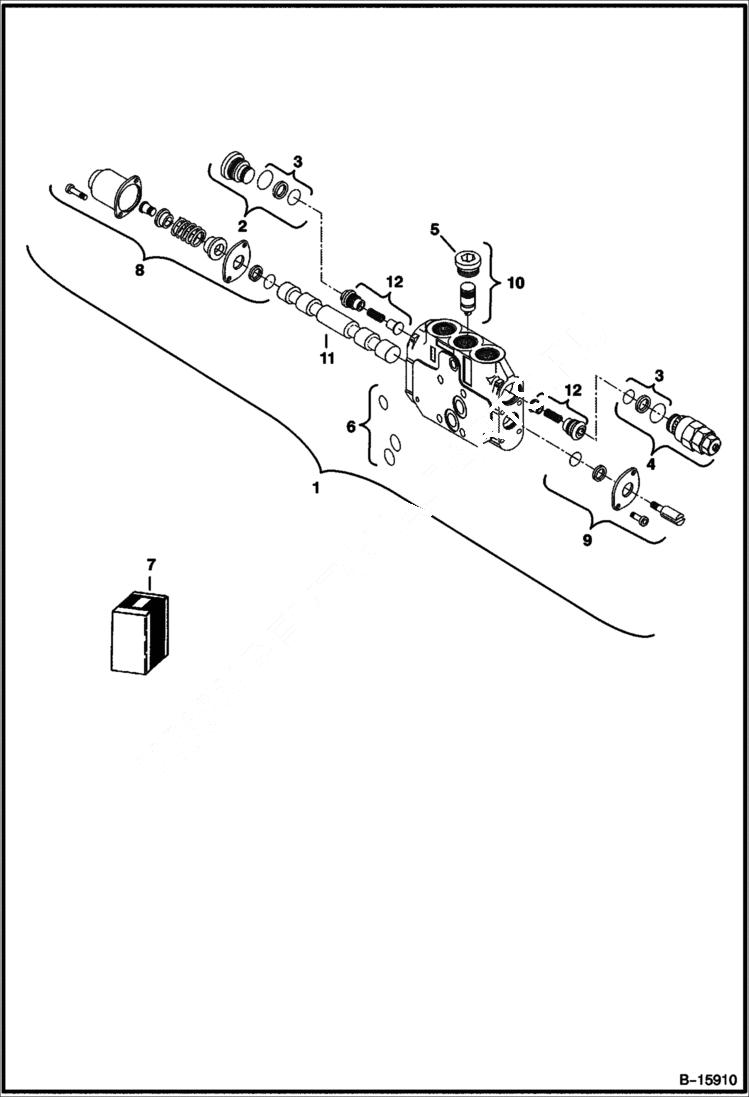 Схема запчастей Bobcat 337 - CONTROL VALVE (Blade Section) HYDRAULIC SYSTEM