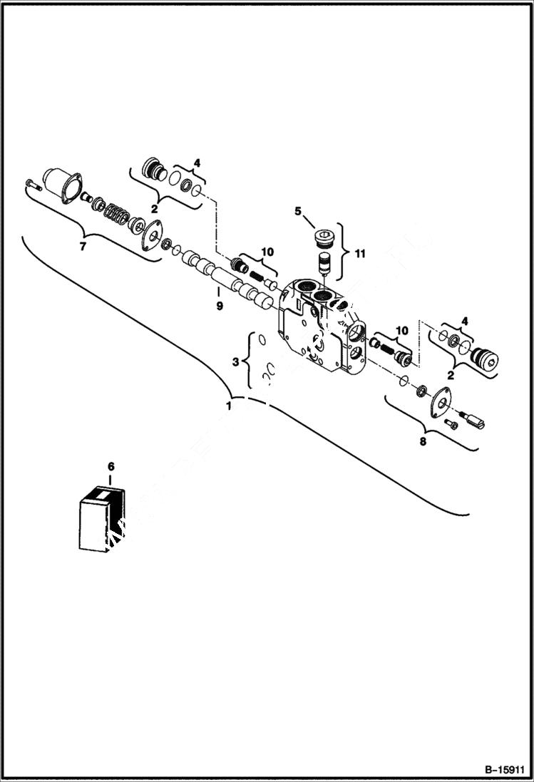 Схема запчастей Bobcat 337 - CONTROL VALVE (Offset Section) HYDRAULIC SYSTEM